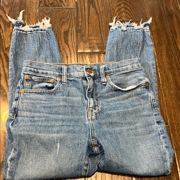 Madewell high rise slim crop boyfriend Blue Denim Jeans size 26 - Picture 3 of 8